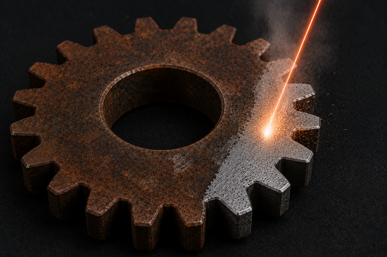 Laserreinigung auf Metalloberfläche