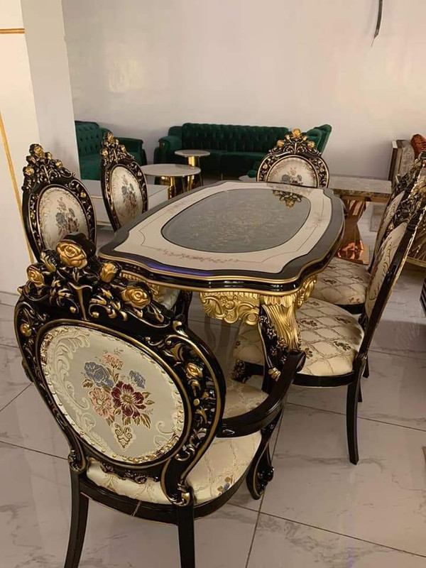 Luxury marble dining table with chairs