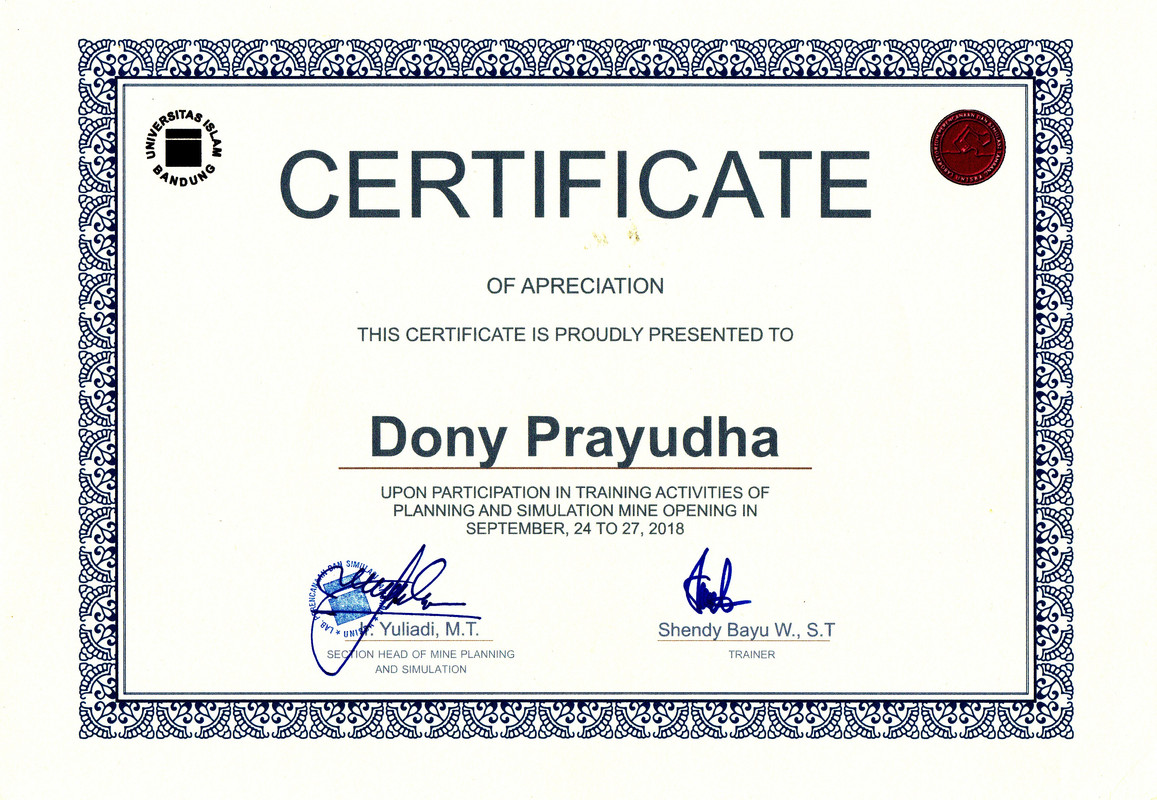 (2018) Sertifikat Minescape