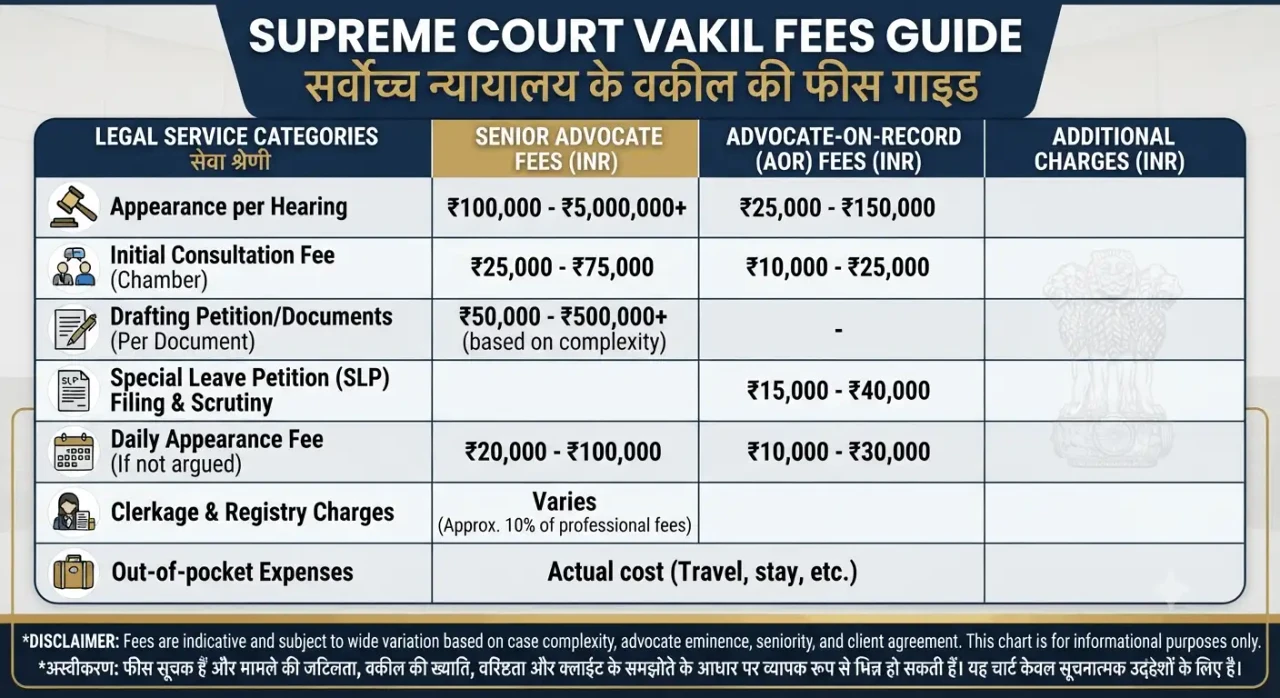 Supreme Court Vakil Fees: Complete Guide to Legal Costs