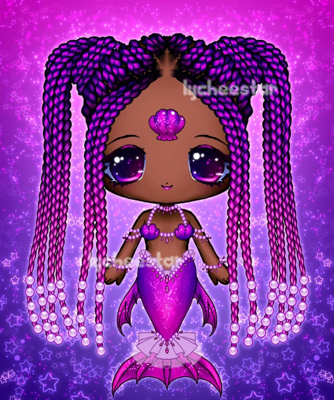 Chibi purple mermaid adoptable