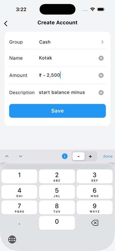 Negative Liability Account Setup