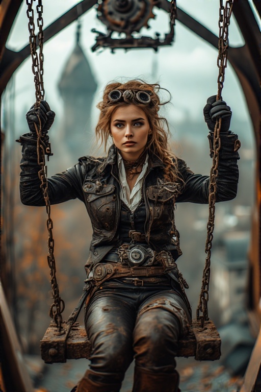 A-woman-seated-on-a-rusty-meta-11