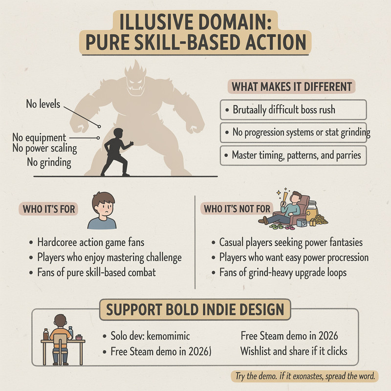 Illusive Domain Demo Drops on Steam: No Levels, No Upgrades, Just You Versus Brutal Boss Rush Combat 1 Anime-style boss rush action game showing intense parry-based combat