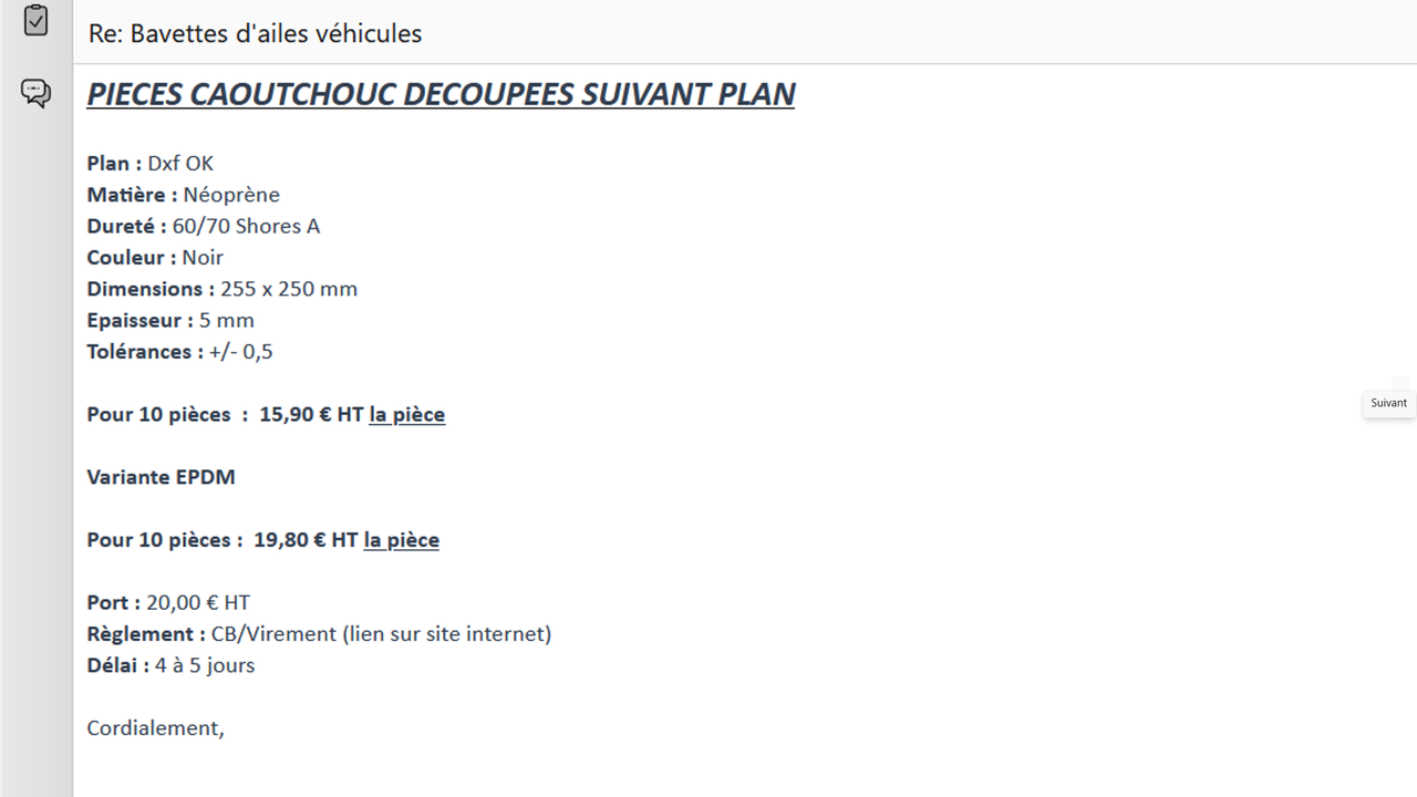 Tarif 10 pièces 1