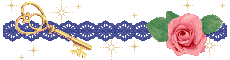 Green lace divider, with a pink-ish rose and a golden key, the divider has yellow stars.
