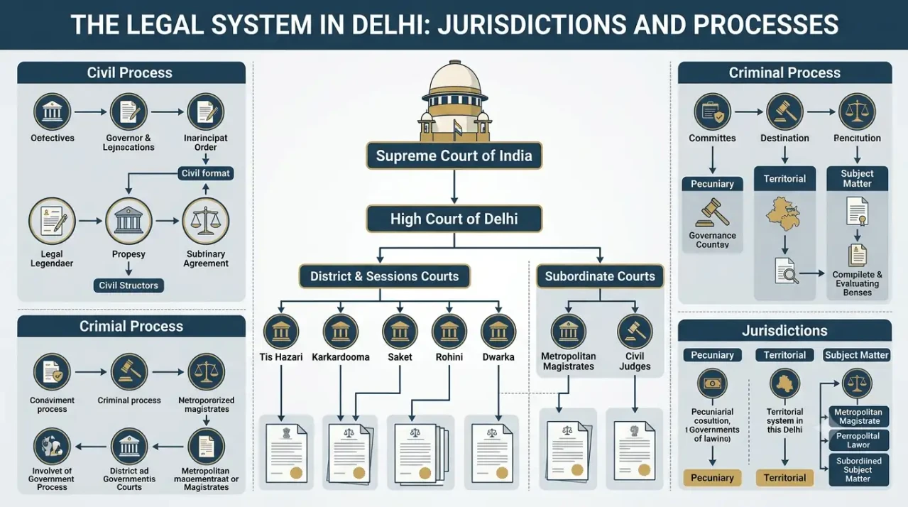 The Legal System in Delhi: Courts, Jurisdictions and Legal Processes