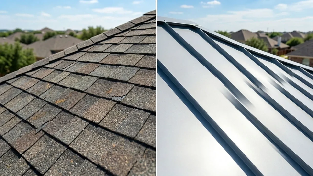 Asphalt shingle roof compared to metal roof lifespan San Antonio
