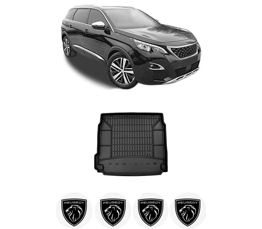 Tavita Portbagaj PEUGEOT 508 SW II (FC_, FJ_, F4_) din 2018-2020, Protectie Portbagaj Auto, 4x Stickere auto cu PEUGEOT