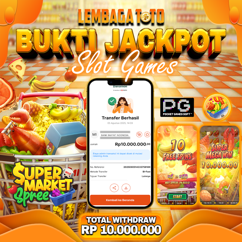 BUKTI JACKPOT 06 AGUSTUS LEMBAGATOTO SUPERMARKET SPREE Rp.10.000.000,- LUNAS