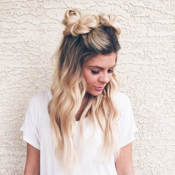 Cute space bun hairstyles