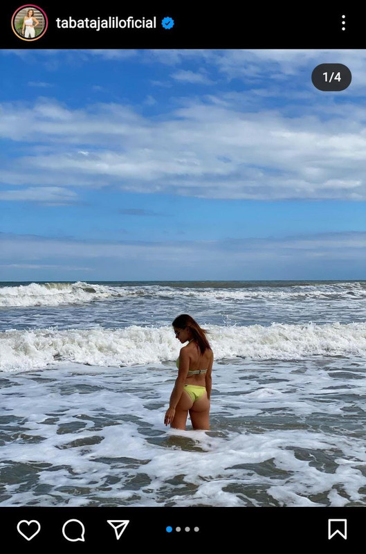 Tábata Jalil derrocha sensualidad al modelar atrevido bikini en la playa