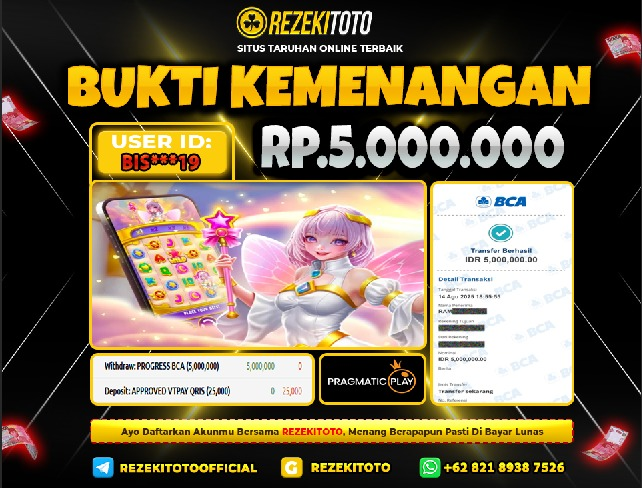 BUKTI KEMENANGAN 14 AGUSTUS 2025 STARLIGHT WINS 5 JUTA 