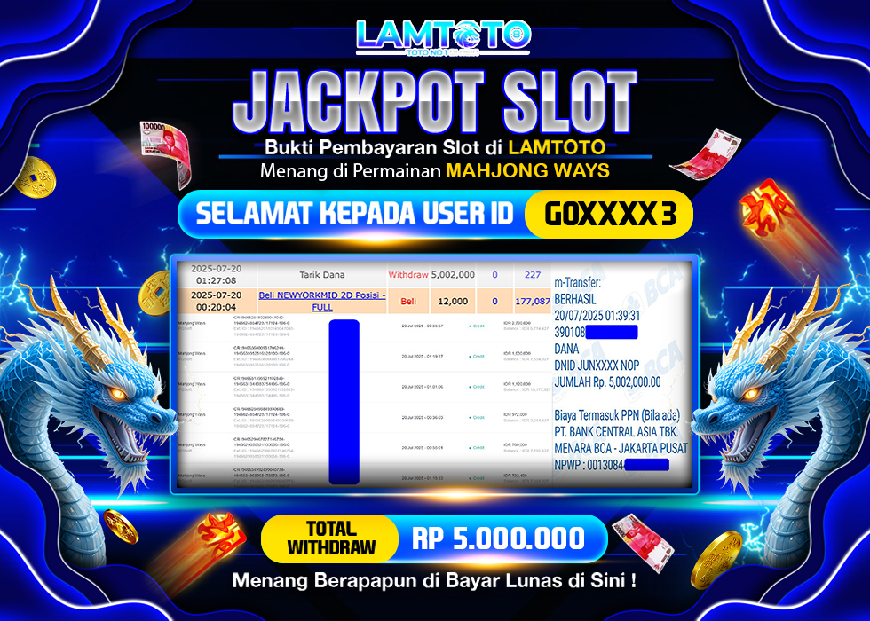 BUKTI JACKPOT LUNAS LAMTOTO