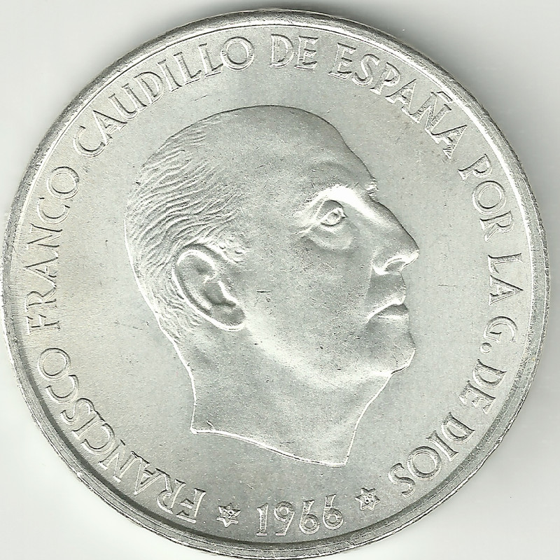 100 pesetas 1966 (*19- 69). Estado Español. Palo recto. Opinión 100-pts-palo-recto-anverso