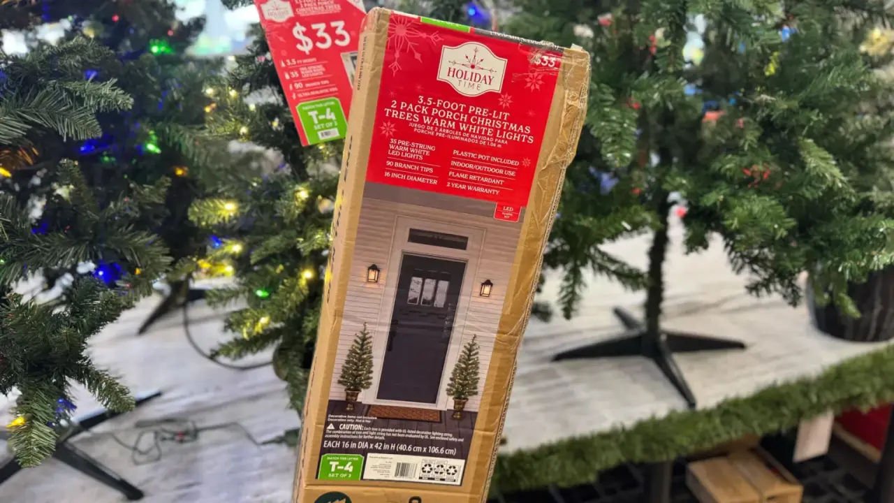 Brighten Your Holiday Decor: 2-Pack of Pre-Lit Porch Trees for Brighten Your Holiday Decor: 2-Pack of Pre-Lit Porch Trees for