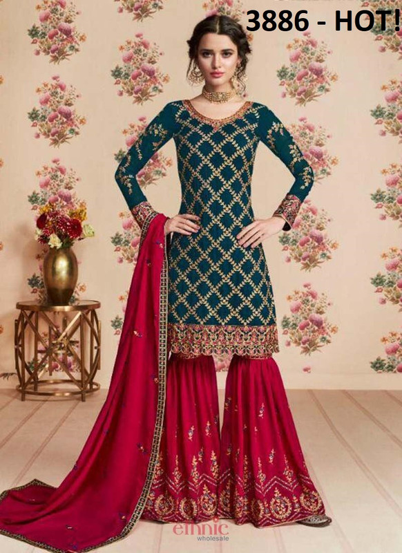 Rama-Blue-Georgette-Heavy-Embroidery-Wor