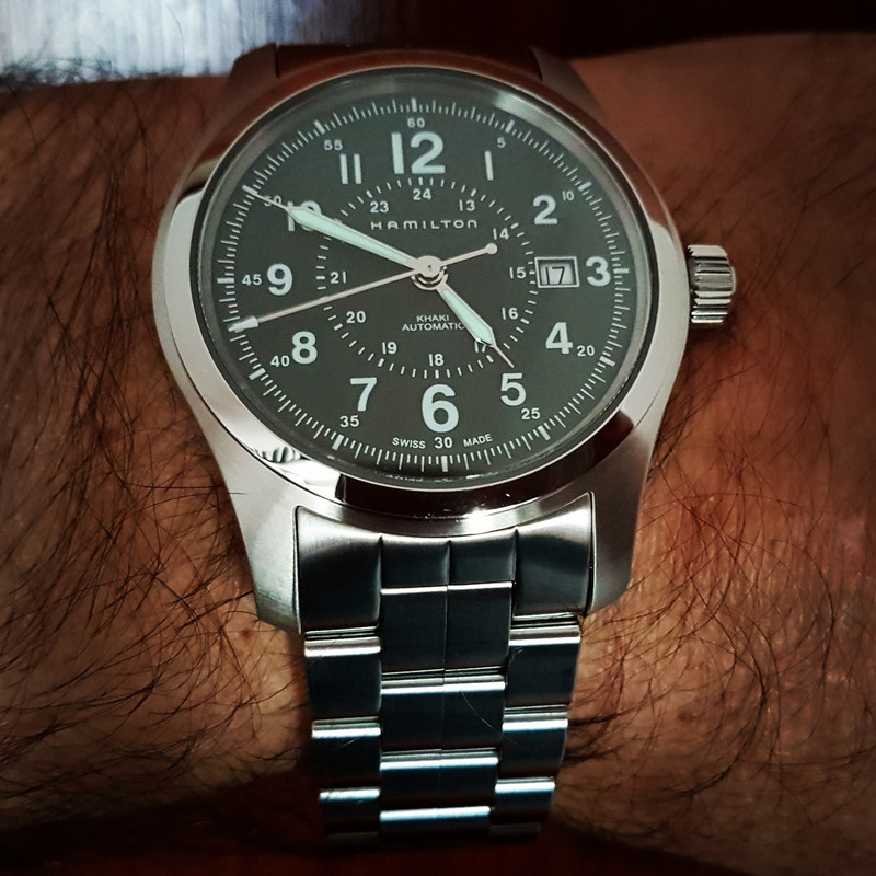 Hamilton Khaki Field Auto 42mm 100M Green Dial Cal. H10 Ref. H70605163 (2)