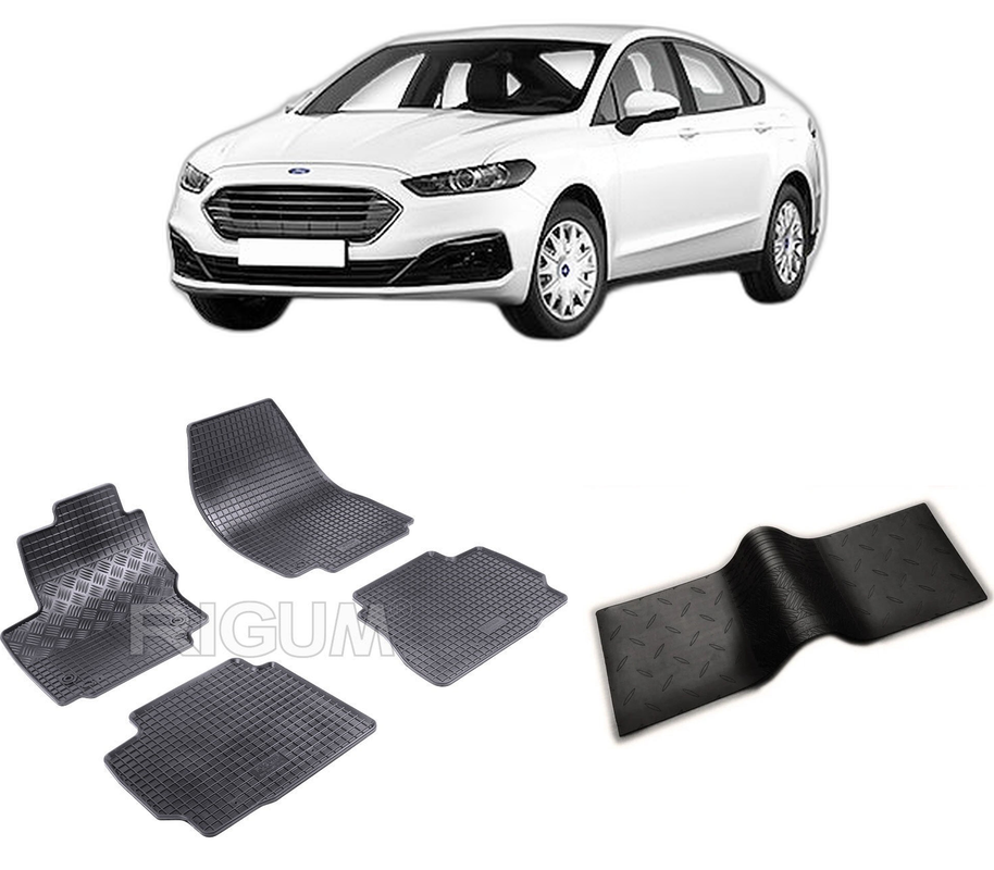 Set covorase auto FORD MONDEO IV din 09.2007-12.2014, cu covoras tunel median, CAROSERIE HATCHBACK, Presuri cauciuc 100%, compatibil cu autoturismul FORD MONDEO IV, Rigum
