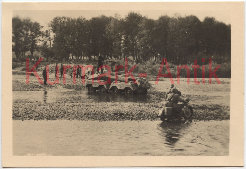 Foto Wehrmacht Polen Feldzug Panzer Spähwagen 232 Funker 8Rad Mo