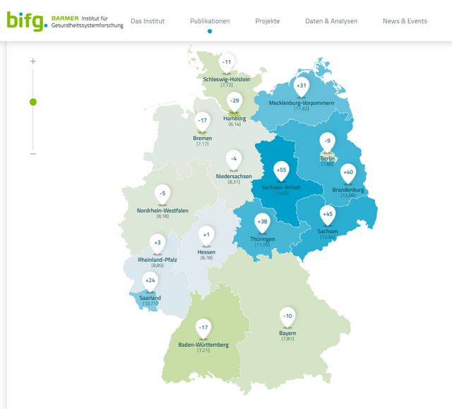 Diabetes Typ-2 nach Bundesländern
