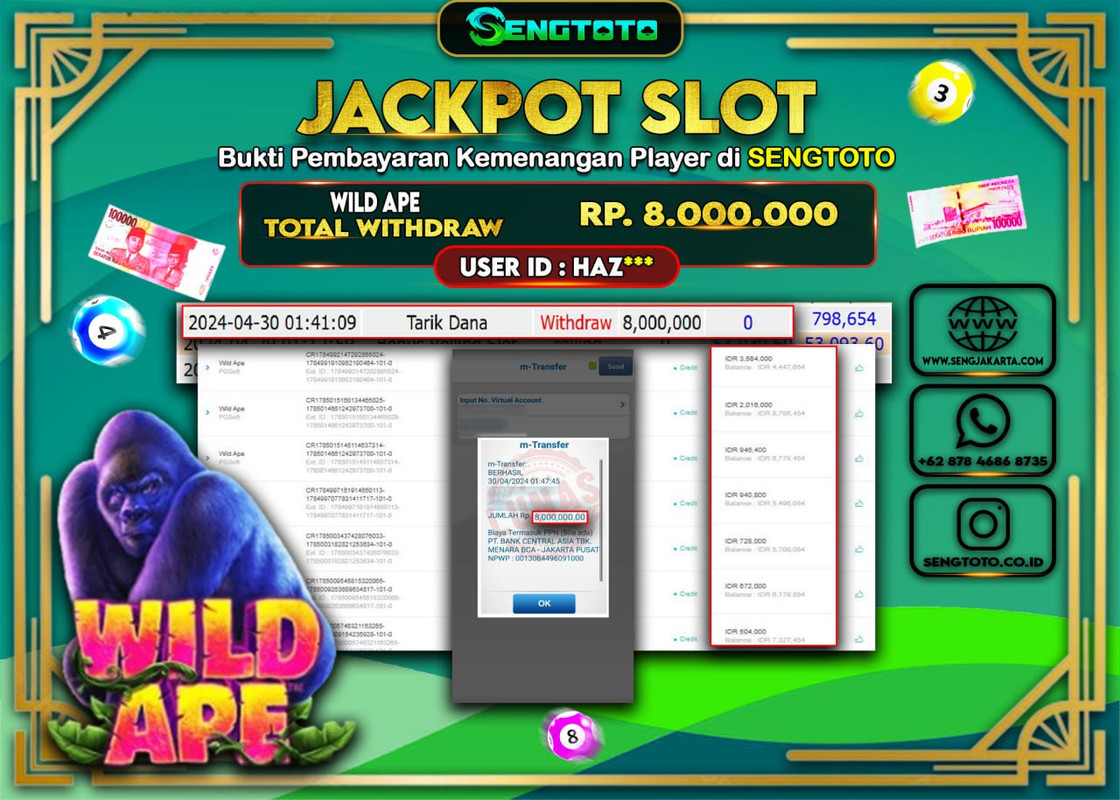 BUKTI PEMBAYARAN SLOT WILD APE