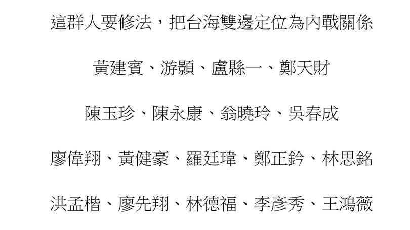 [轉錄]賴中強FB 恐怖的兩岸人民關係條例29th修正