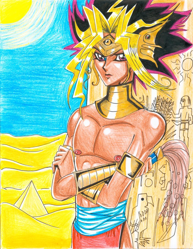 Hình vẽ Atemu (Yami Yugi) bộ YugiOh (vua trò chơi) 1_Atemp_77