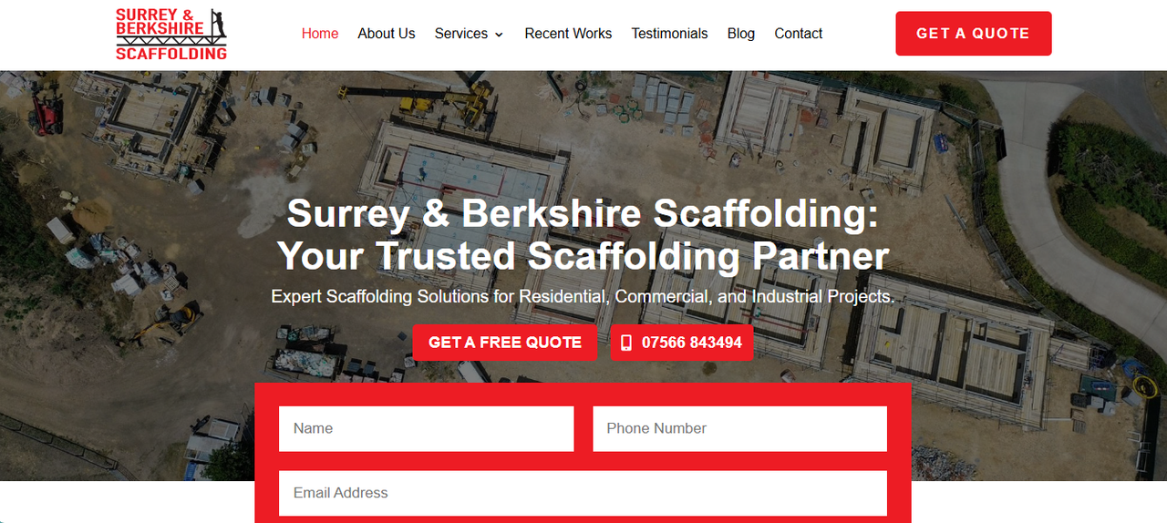 Surrey and Berkshire Scaffolding website