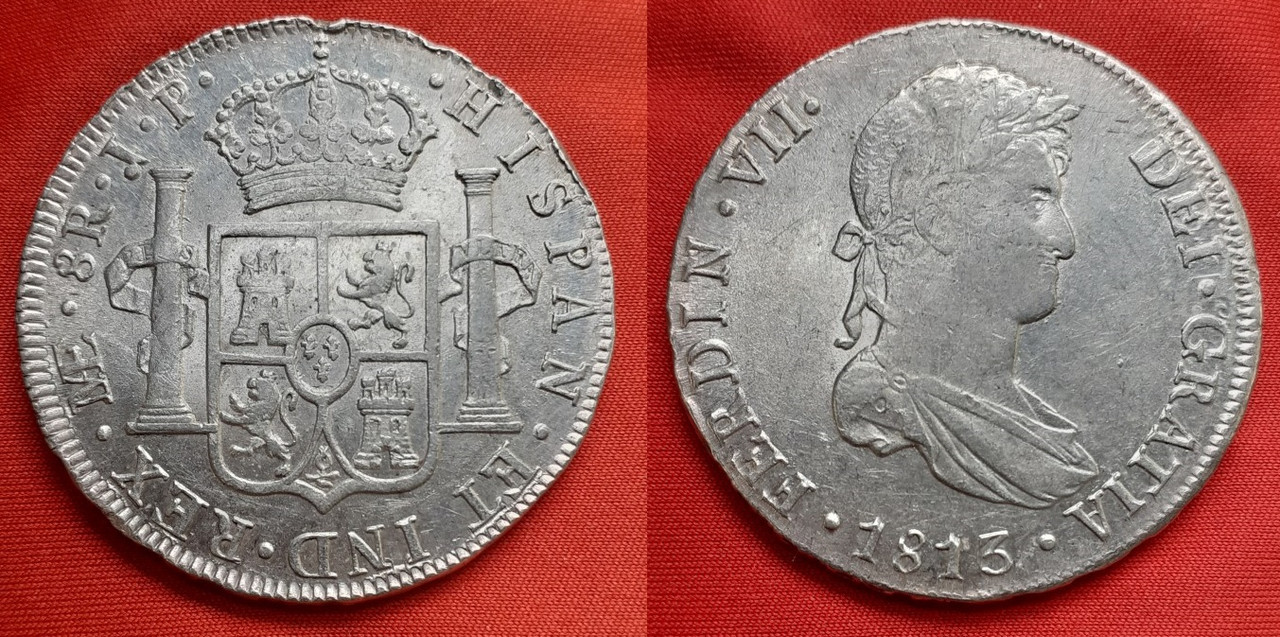 Fernando VII, 8 reales de 1813, Lima Fernando-VII-8-reales-1813-26-62gr