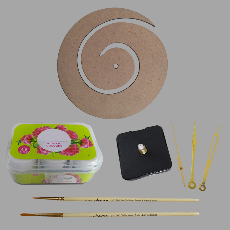 Pen Mandala on MDF Spiral Clock DIY Kit