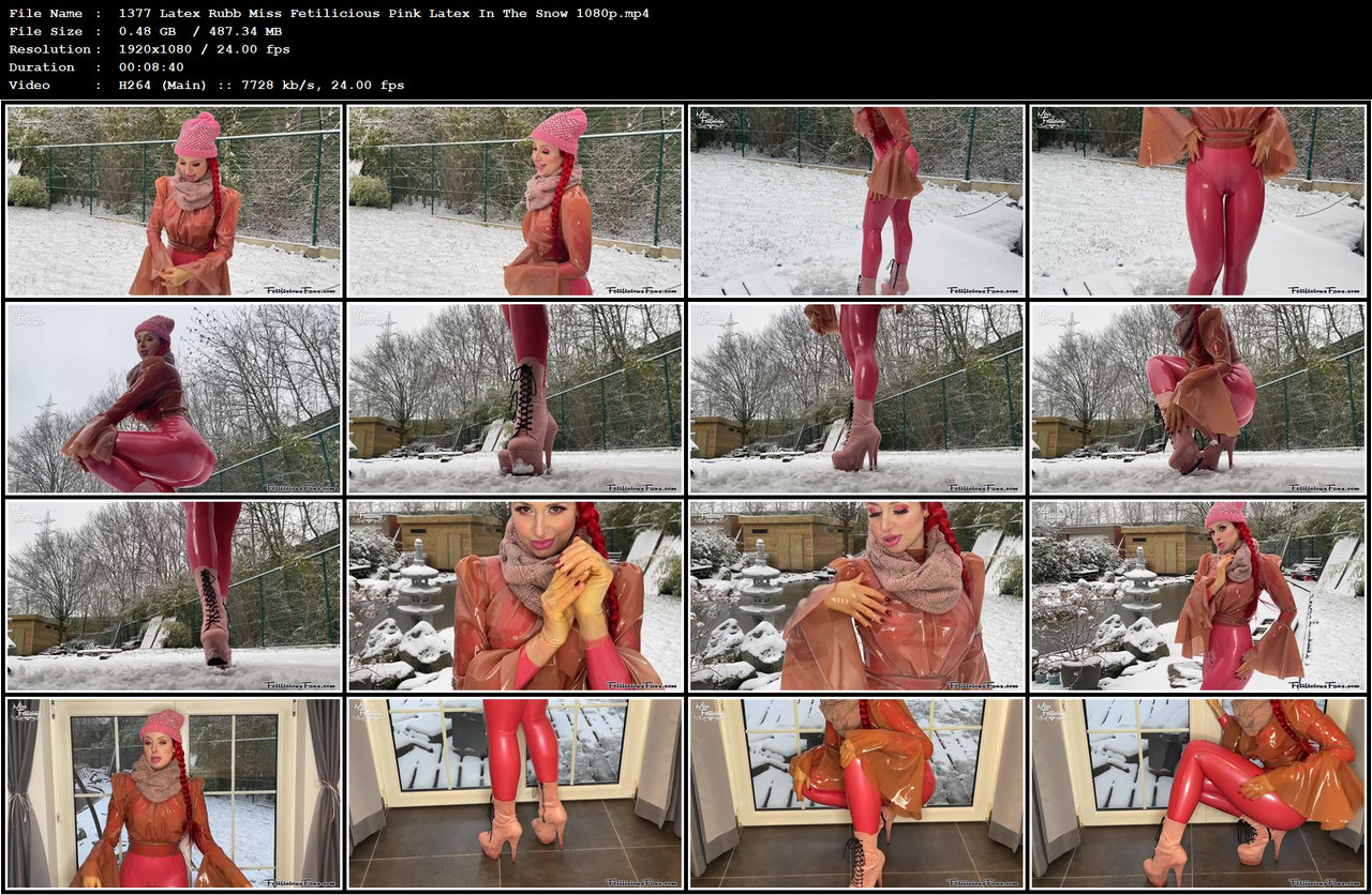 1377 Latex Rubb Miss Fetilicious Pink Latex In The Snow 1080p mp4