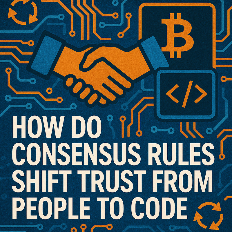 How do consensus rules shift trust from people to code