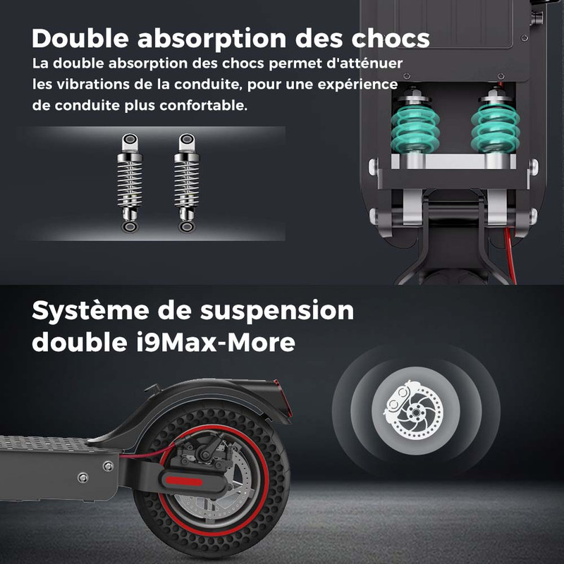 IScooter I9MAX Trottinette Electrique Adulte – 40km D’Autonomie, 500W, Et Elle Déchire !