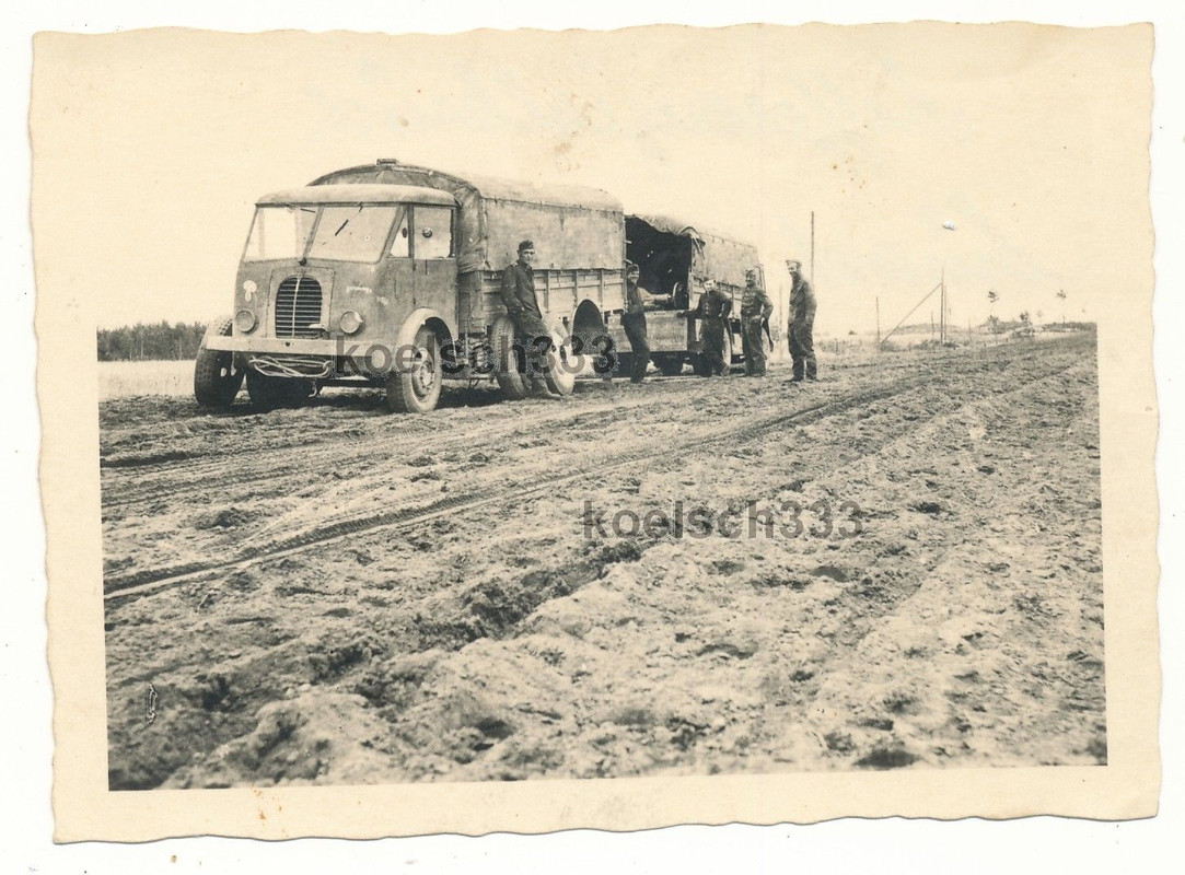 Foto französischer Matford F 917 WS Beute LKW Kennung 205. ID Welish Russland