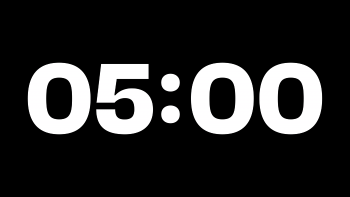 Threshold Alpha Channel: 5-Minute Countdown in High Resolution
