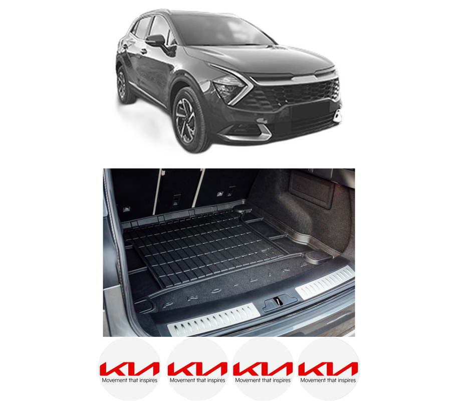 Tavita Portbagaj KIA SPORTAGE V (NQ5) din 2021, Protectie Portbagaj Auto, 4x Stickere auto cu KIA