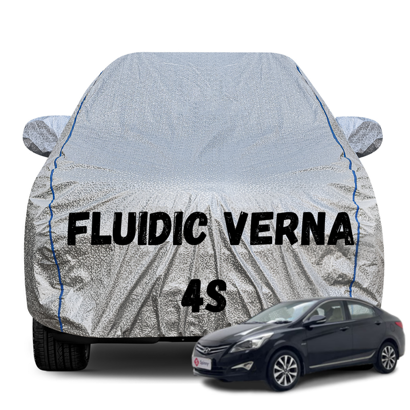 Fluidic Verna Silver Car Cover