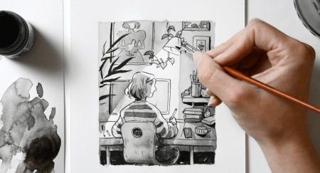 Drawing with Light and Shadow - the Art of Grayscale Ink Illustration