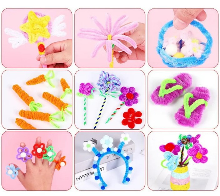 limpia pipas para manualidades flores tejido de muñecos