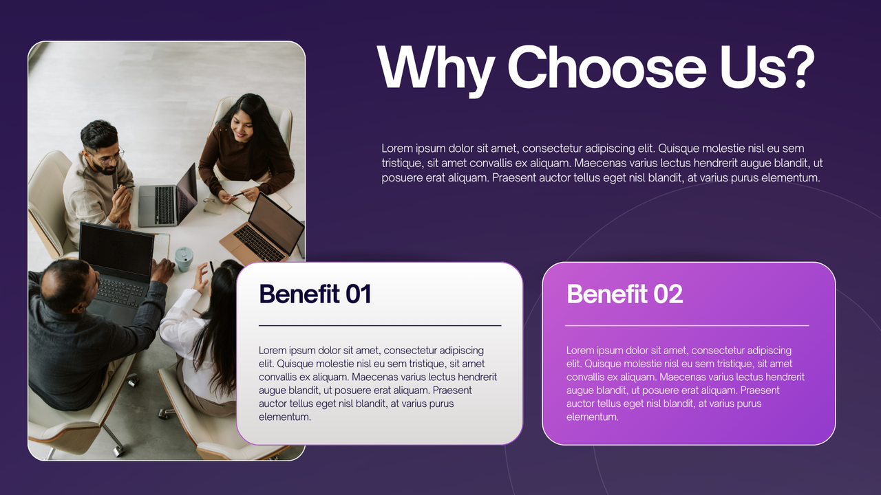 Purple and White Modern Gradient Business Pitch Deck Presentation