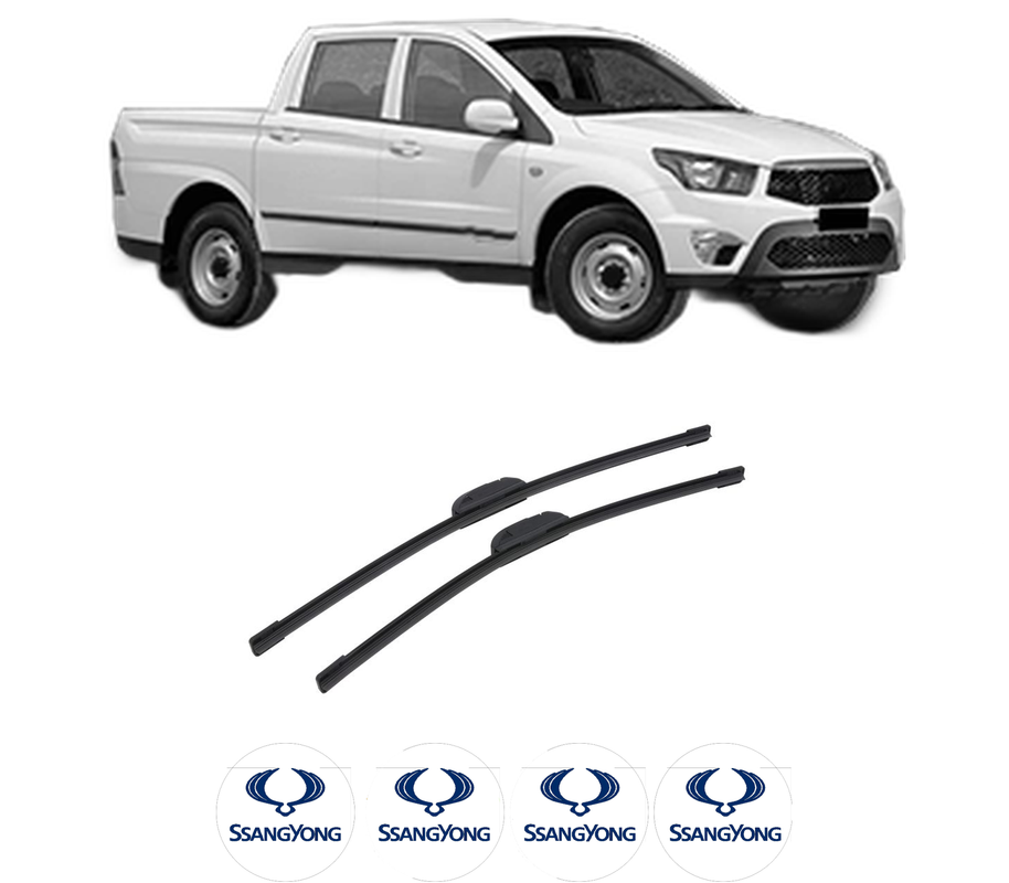 Set stergatoare auto SSANGYONG ACTYON SPORTS II din 2012-2015, pentru parbriz auto, 2 bucati, Bosch Aerotwin Retrofit, din cauciuc siliconat rezistent, 4 Stickere Auto SSANGYONG