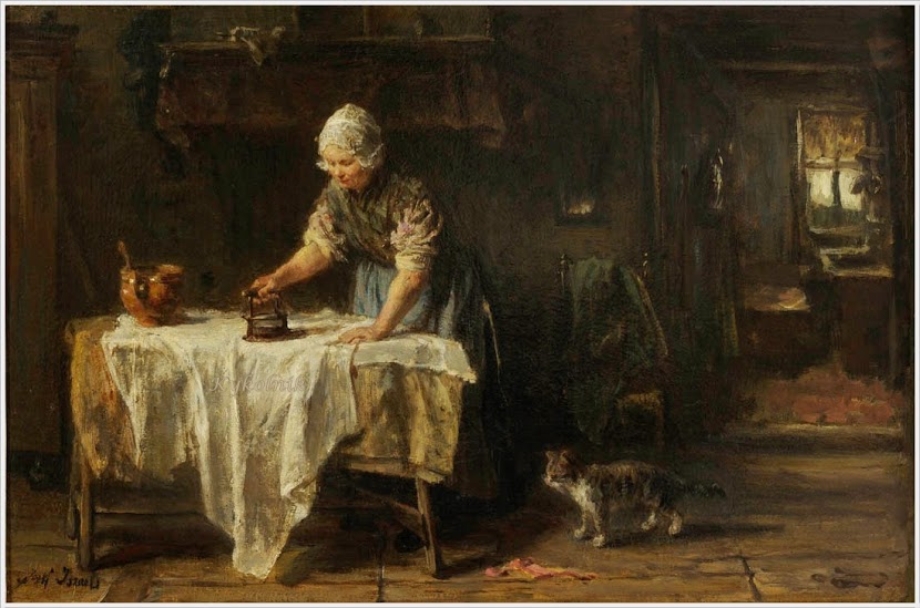 Jozef-Israels-Dutch-1824-1911-Het-strijkstertje-The-ironing-asterisk-1886