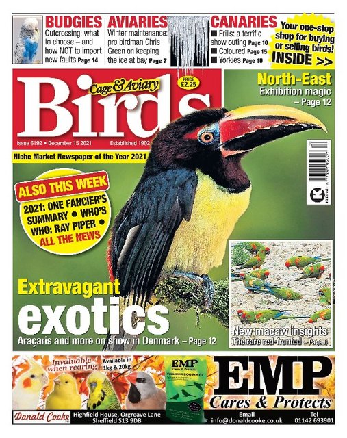Cage & Aviary Birds – Issue 6192, December 15, 2021