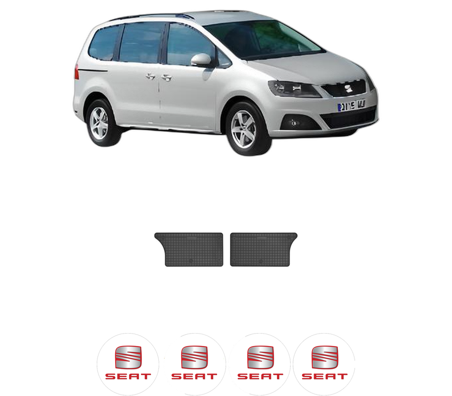 Set covorase presuri SEAT ALHAMBRA (710, 711) din 2010-2022, auto, din cauciuc thermoplastic, 4 Stickere auto cu SEAT