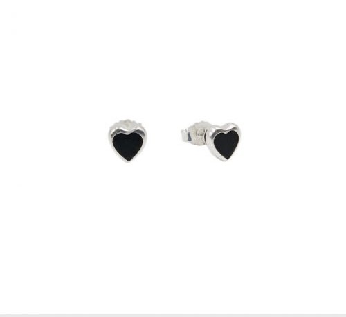 Corazón perlado negro #00216