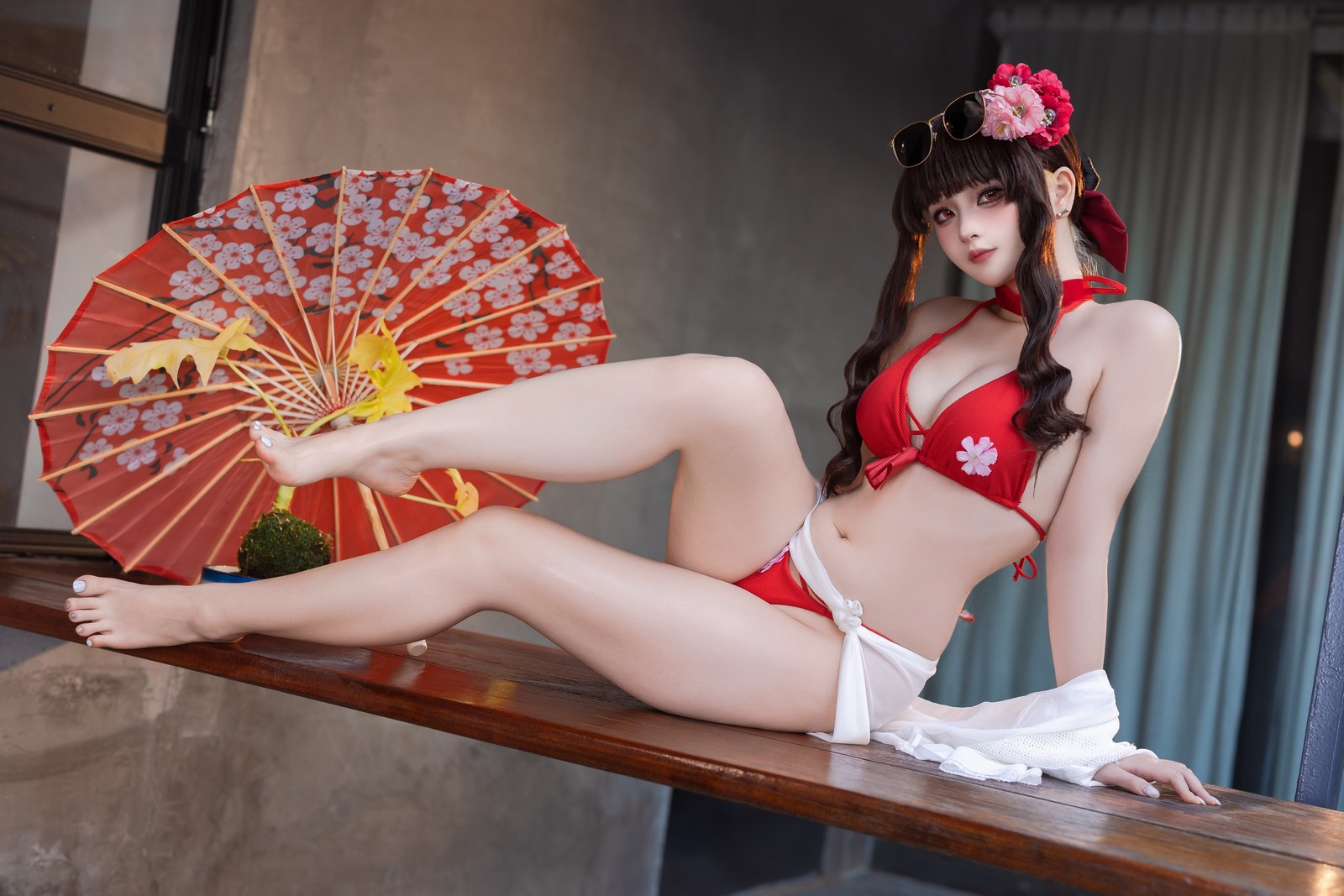 屿鱼 Yuyu 樱花泳装 Cosplay 写真合集｜季节限定（80P｜980MB）插图1