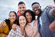 Group of Relaxed Folk