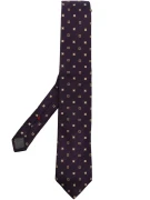 Brunello Cucinelli Quatrefoil-Pattern Jacquard Silk Tie Purple