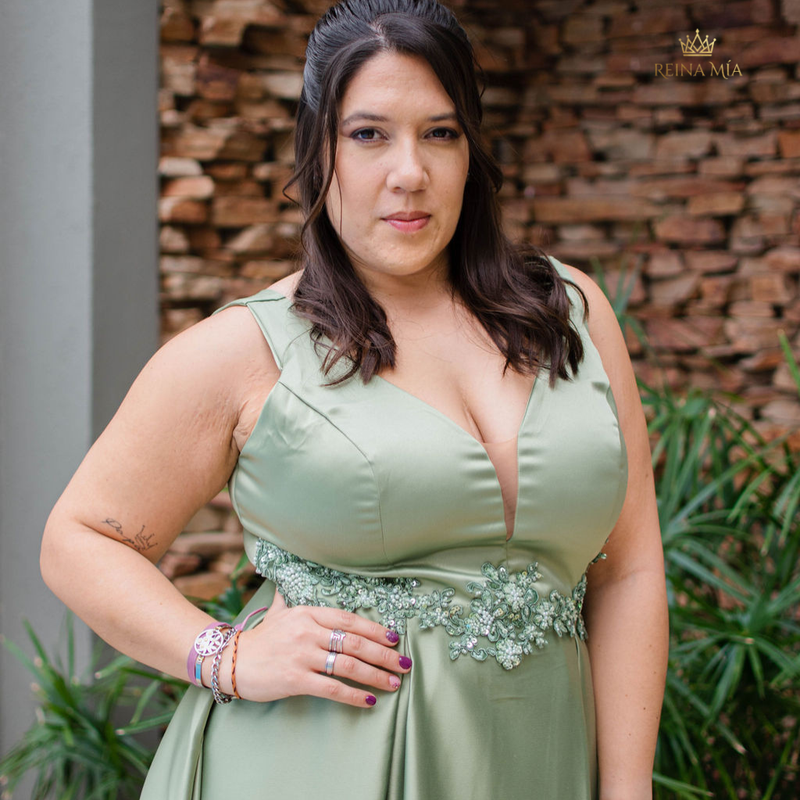 Vestido Clara detalle bordado bajo busto